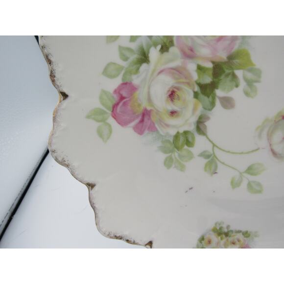 RC Moliere Bavaria Rosenthal Reticulated Plate Hand-Painted Flowers Gold Trim - Picture 12 of 12